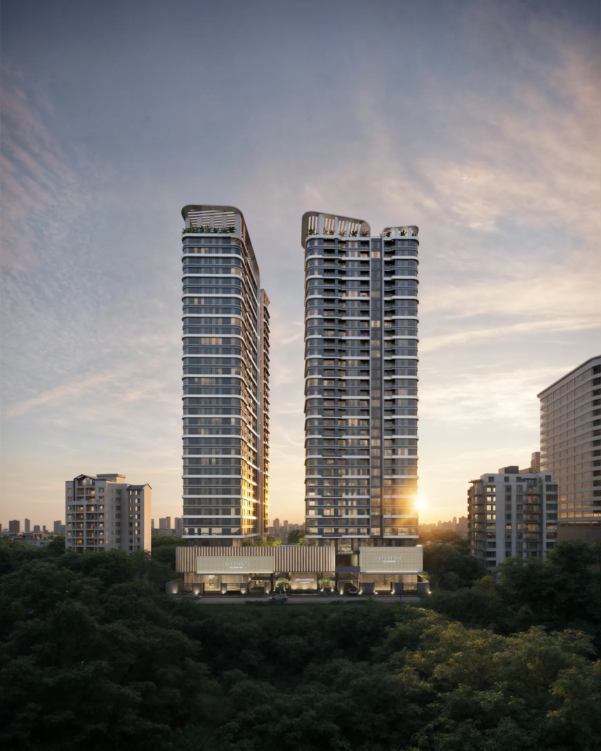 Grosvenor Residences exterior on mobile