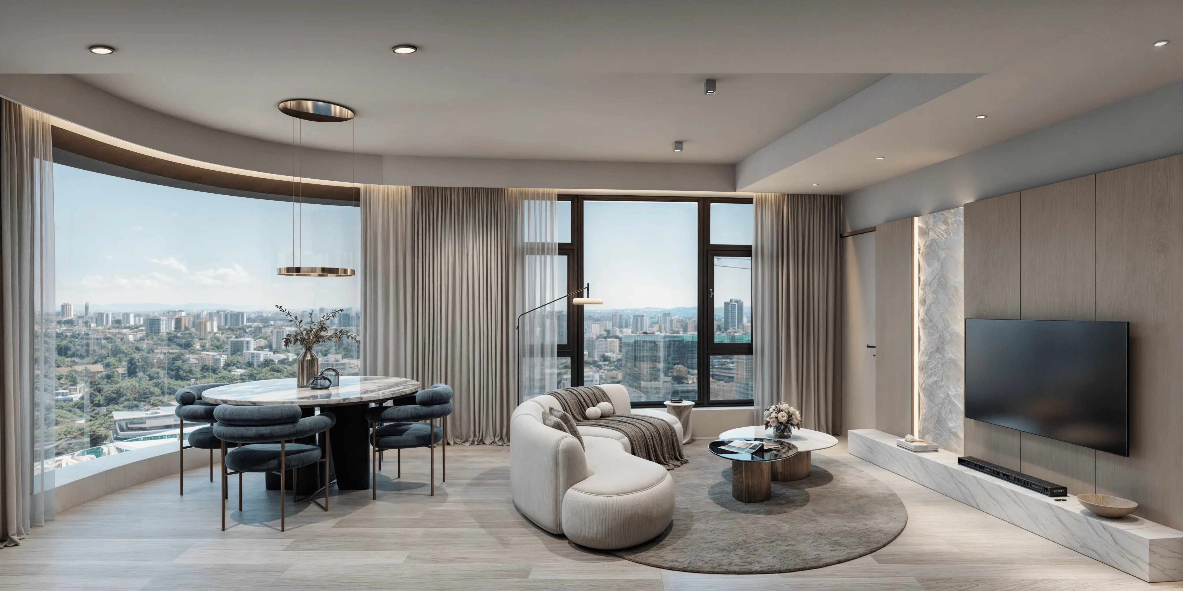 Contemporary Grosvenor apartment living room